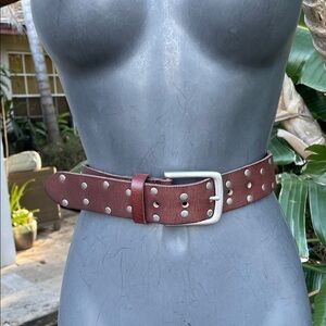 Lucky brand, brown, leather double grommet statement belt